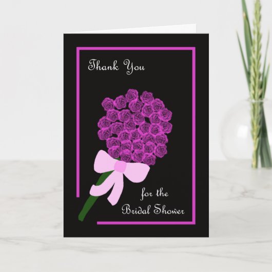 Bruidsfeesthostess Dank U Kaart met Rozen (Voorkant)