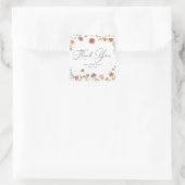 Bruidsfeesticker met wilde bloemen vierkant vierkante sticker (Tas)