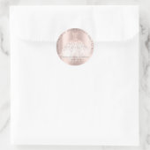 Bruidsfeestje 16e Dank Glitter Roze Roos Ronde Sticker (Tas)