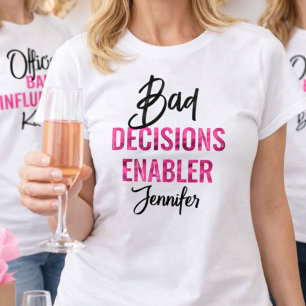 Bruidsfeestje dat slechte beslissingen van de brui t-shirt