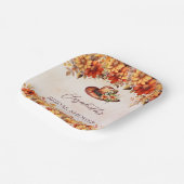 Bruidsfeestje herfst oranje bloemen cowboyhoed papieren bordje (Gebogen)