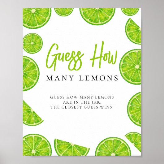 Bruidsfeestje Main Squeeze Hoeveel Citroenen Bordj Poster (Voorkant)