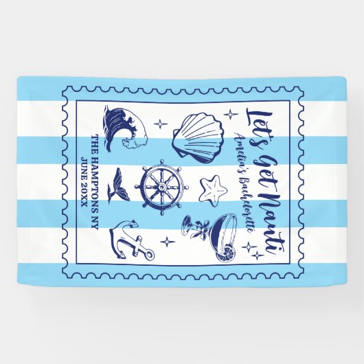 Bruidsfeestje op het strand Laten we ondeugend zij Spandoek (Horizontaal)