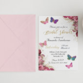 Bruidsfeestje Pretty Chic Bloem Roze Vlinder Kaart