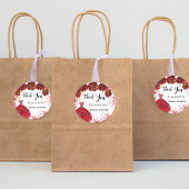 Bruidsfeestje rode witte jurk Bedankt Ronde Sticker