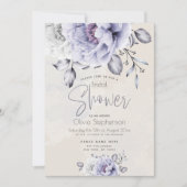 Bruidsfeestje | Rustieke Lilac en Albasten Pioenro Kaart (Voorkant)