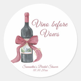 Bruidsfeestje 'Vino voor geloften' Ronde Sticker