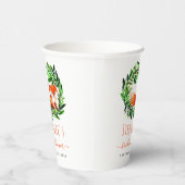 Bruidsfeestje Vos Bos Bloemen Waterverf Groene Tin Papieren Bekers (Rechts)