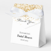 Bruidsfeestje witte gouden glitters bedankt bedankdoosjes (Voorkant Zijde)
