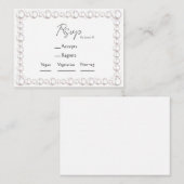 Bruidsfeestmaal keuze & RSVP parels & prosecco Informatiekaartje (Voorkant / Achterkant)