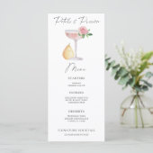 Bruidsfeestmenu met bloemblaadjes en Prosecco Menu (Staand voorkant)