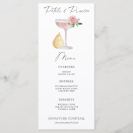 Bruidsfeestmenu met bloemblaadjes en Prosecco Menu