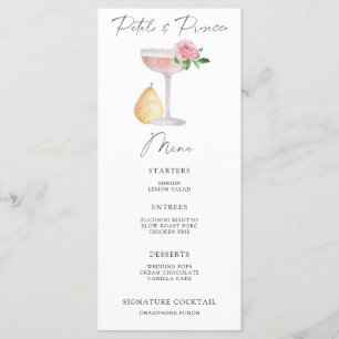 Bruidsfeestmenu met bloemblaadjes en Prosecco Menu