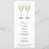 Bruidsfeestmenu met champagne openen menu (Voorkant)