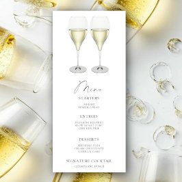 Bruidsfeestmenu met champagne openen menu