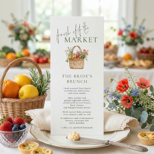 Bruidsfeestmenu Rechtstreeks van de Markt Kaart