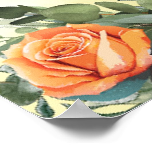 Bruidsfeestposter met bloemmotief herfst poster (Hoek)