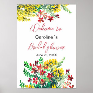 Bruidsfeestposter met wilde bloemen poster