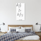 Bruidsfeestposter van juffrouw naar mevrouw canvas afdruk (Insitu (Slaapkamer))