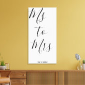 Bruidsfeestposter van juffrouw naar mevrouw canvas afdruk (Insitu (Woonkamer))