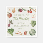 Bruidsfeestservetjes 'Fresh Off The Market' Servet (Voorkant)