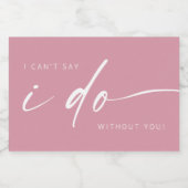 bruidsfeestvoorstel | Blush Pink Mini Sparkling Wijnetiket (Enkel label)