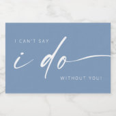 bruidsfeestvoorstel | Dusty Blue Mini Sparkling Wijnetiket (Enkel label)