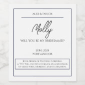 bruidsfeestvoorstel wijn etiket (Enkel label)