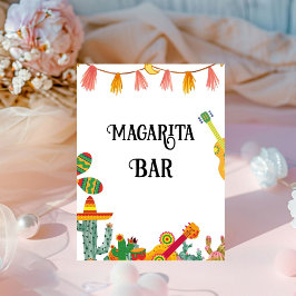 Bruidsfinale Fiesta Margarita Bar Teken Reclamebord Met Voetstuk