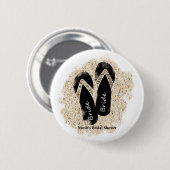 Bruidsflipflops zomers strand bruiloft ronde button 5,7 cm (Voorkant /achterkant)