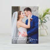 Bruidsfoto Bruid en bruidegom Dank u Bedankkaart (Staand voorkant)