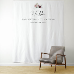 Bruidsfotografie achtergrond met bloemmotief wandkleed