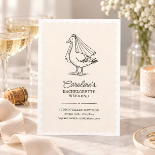 Bruidsgans Doodle Weekend Meidenavakantie Kaart