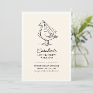 Bruidsgans Doodle Weekend Meidenavakantie Kaart