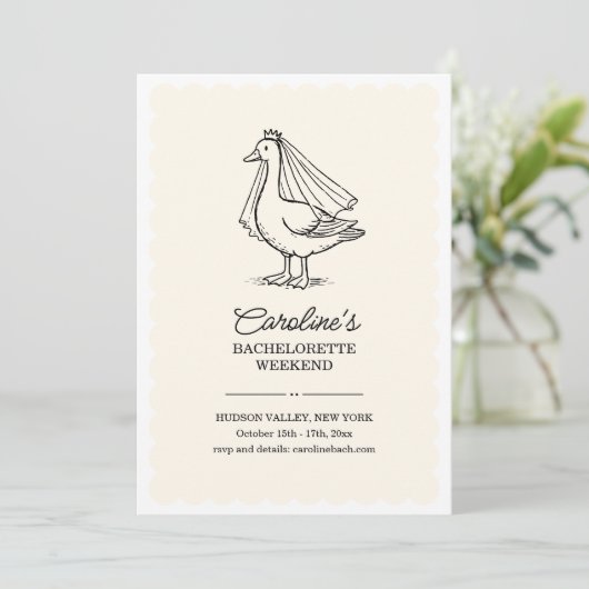 Bruidsgans Doodle Weekend Meidenavakantie Kaart (Staand voorkant)