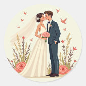 Bruidsgeluk Ronde Sticker (Voorkant)