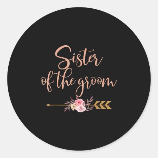 Bruidsgeschenk voor bruiloft van de broer van de b ronde sticker (Voorkant)