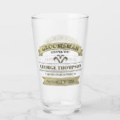 Bruidsgetuige van de bruidegom Vintage klassiek ee Glas (Achterkant)