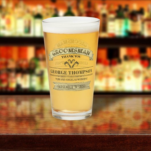 Bruidsgetuige van de bruidegom Vintage klassiek ee Glas