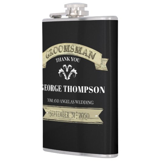 Bruidsgetuige Vintage Klassiek Eenvoudig Heupfles (Links)