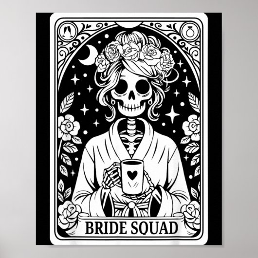 Bruidsgezelschap Skelet Trouw Bruidsfeest Gothic Poster (Voorkant)