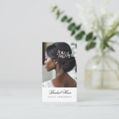 Bruidshaar Elegante Custom Photo Salon Wedding Visitekaartje (Staand voorkant)