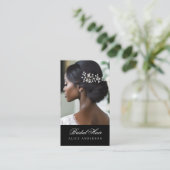 Bruidshaar Elegante Custom Photo Salon Wedding Visitekaartje (Staand voorkant)