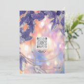 BRUIDSHOLOGRAAF MODERNE BLADKRANS QR LOGO KAART (Staand voorkant)