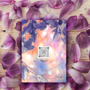 BRUIDSHOLOGRAAF MODERNE BLADKRANS QR LOGO KAART