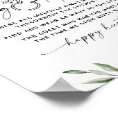 Bruidsjacht Bruidsjuryspel Bord Greenery Thema Poster (Hoek)