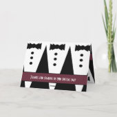 Bruidsjonker Bedankt Drie Smoking Overhemd Kaart A (Achterkant)