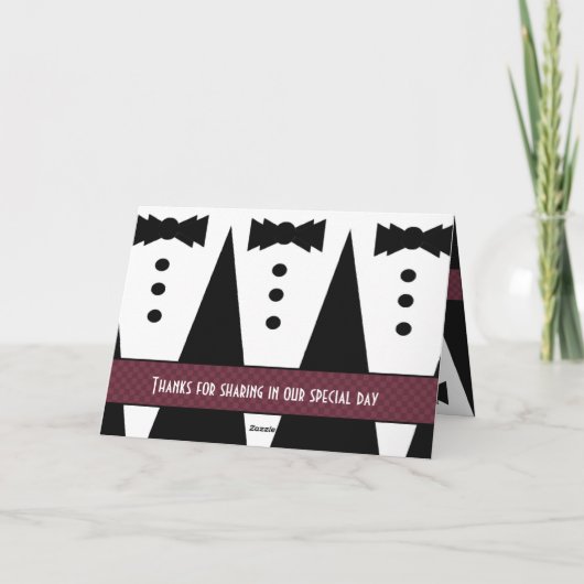 Bruidsjonker Bedankt Drie Smoking Overhemds Aanpas (Achterkant)