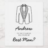 bruidsjonker beste man pak omhoog bruiloft vragen wijn etiket (Enkel label)