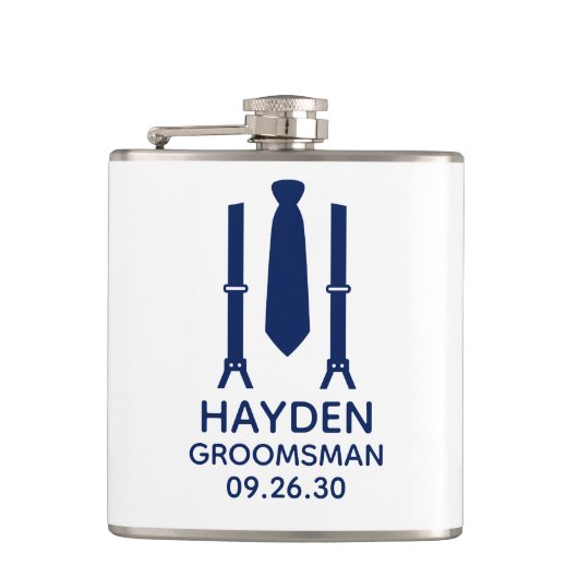 Bruidsjonker Blauwe Das Heupfles (Voorkant)